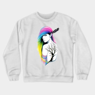 Woman American Indian 1 Crewneck Sweatshirt